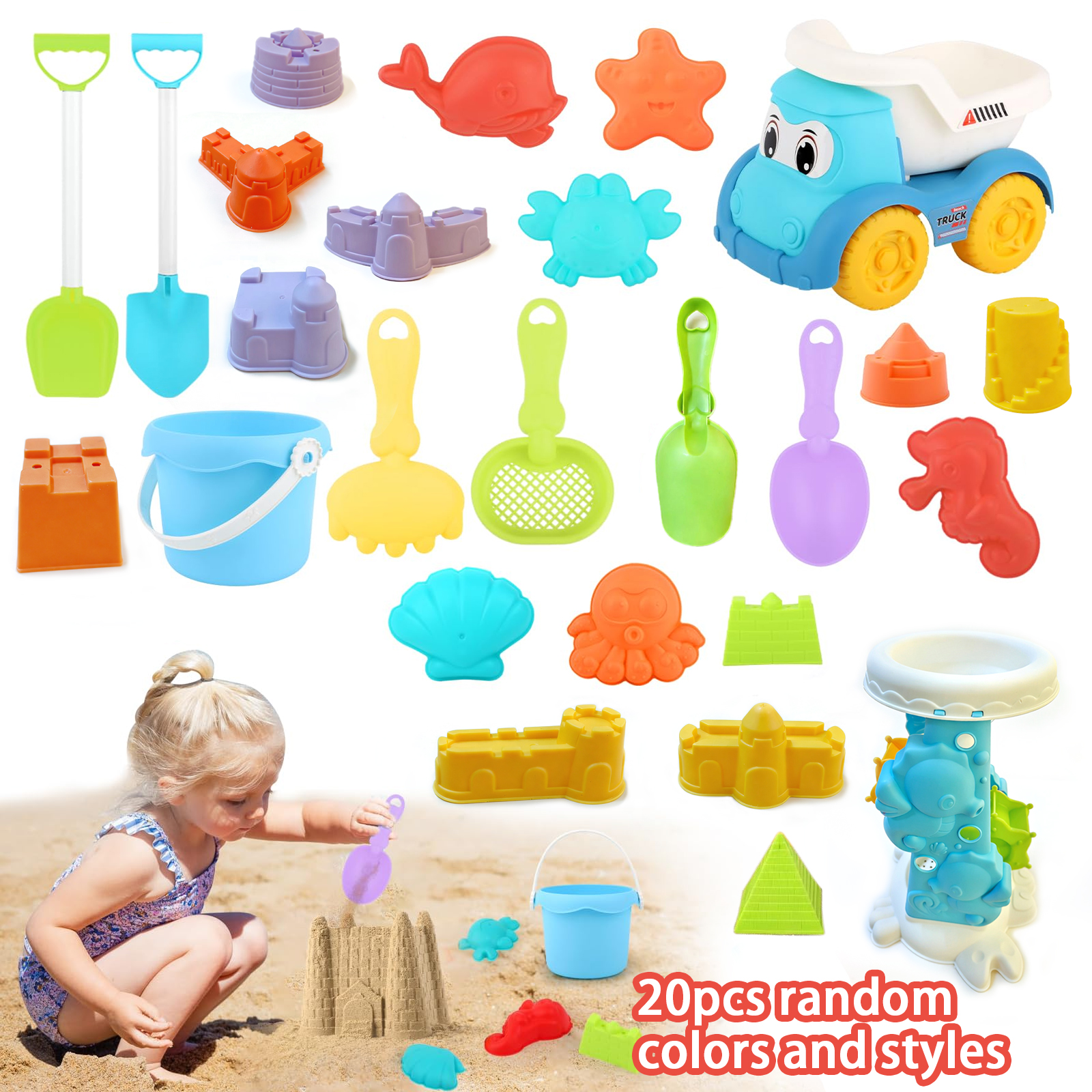 Kids Outdoor Explorer Set - Kids Beach Sand Toy Set, 20Pcs