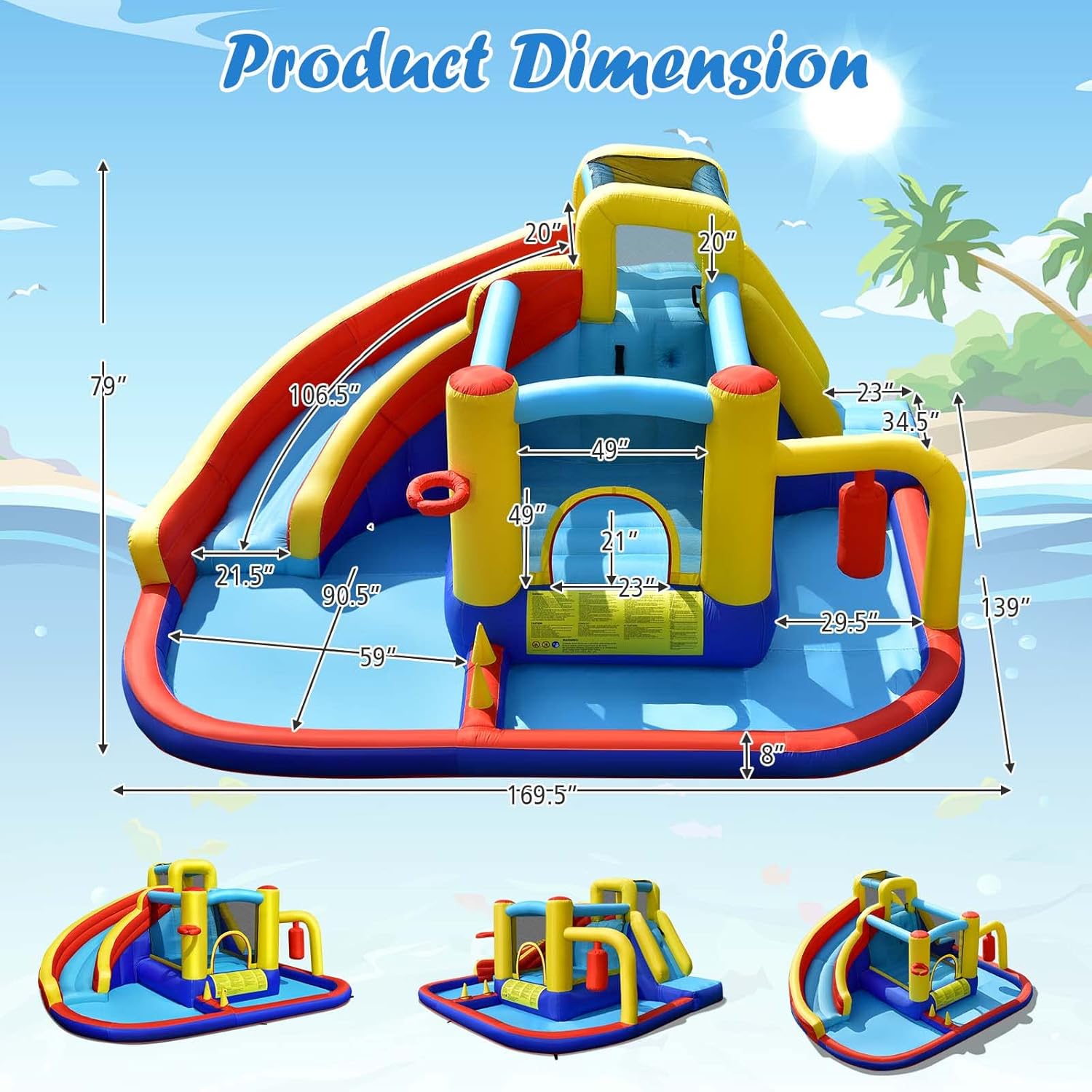 6-in-1 Inflatable Water Park B - đánh giá và giá Kids Outdoor Games For Party