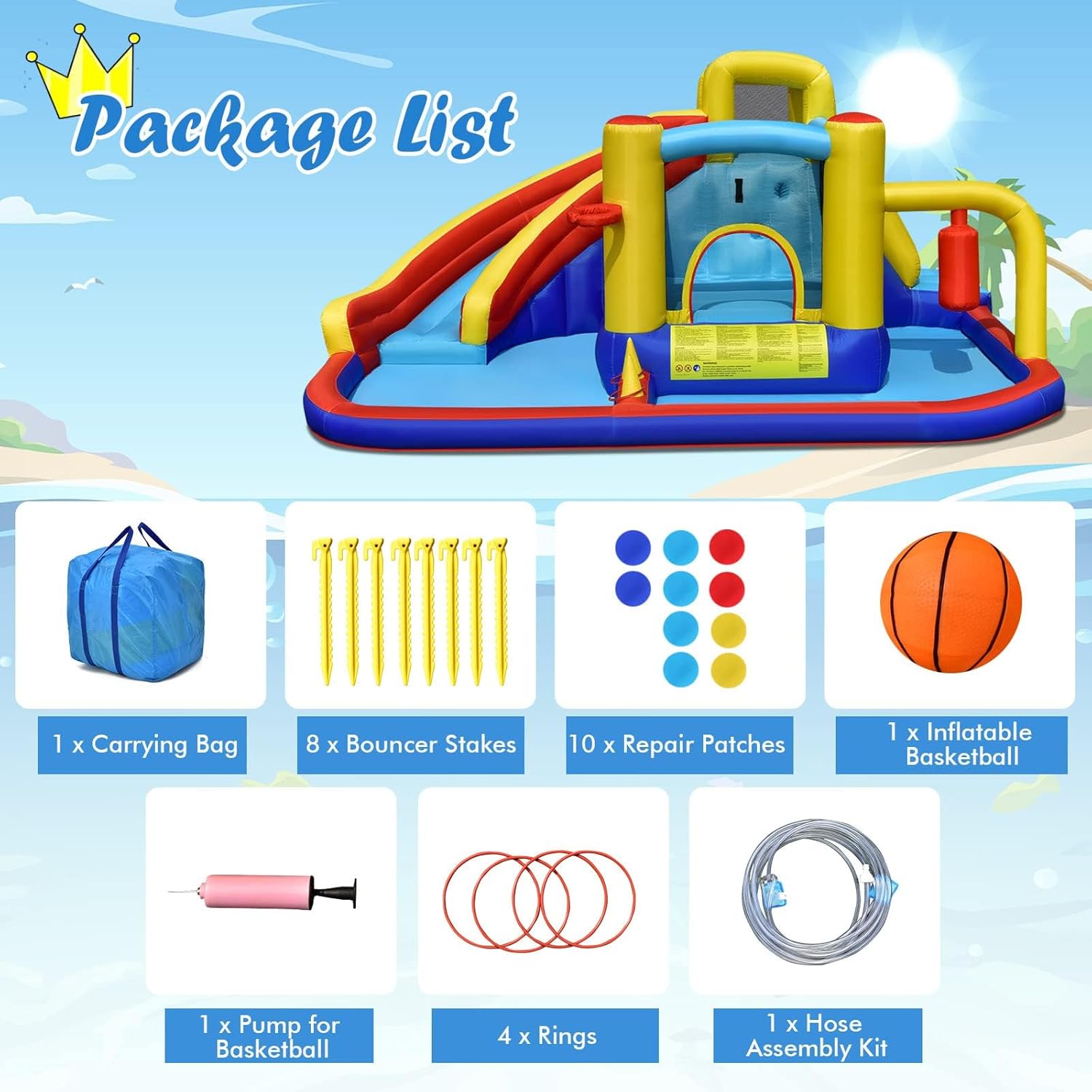 6-in-1 Inflatable Water Park B - đánh giá và giá Kids Outdoor Games For Party