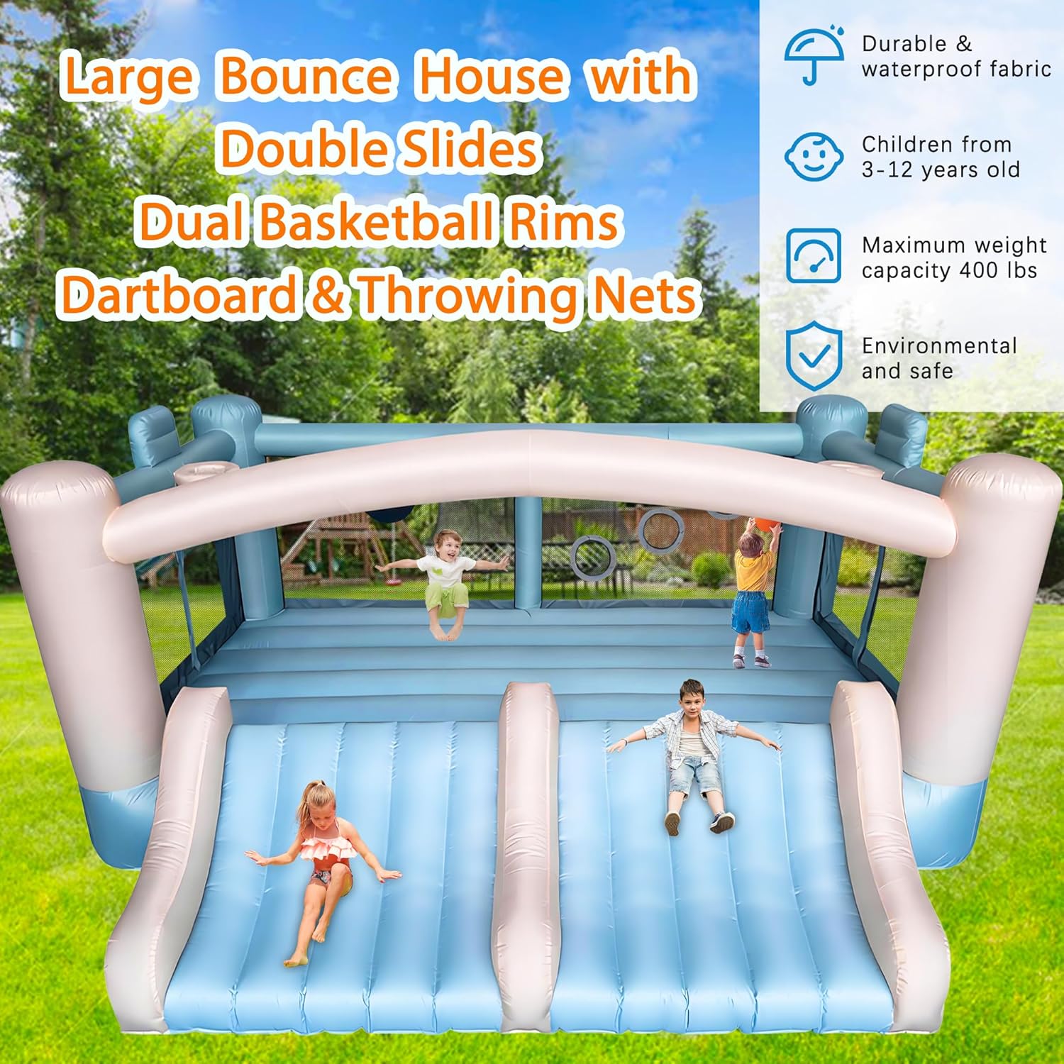 Large 8-in-1 Inflatable Bounce - đánh giá và giá Kids Outdoor Games For Party