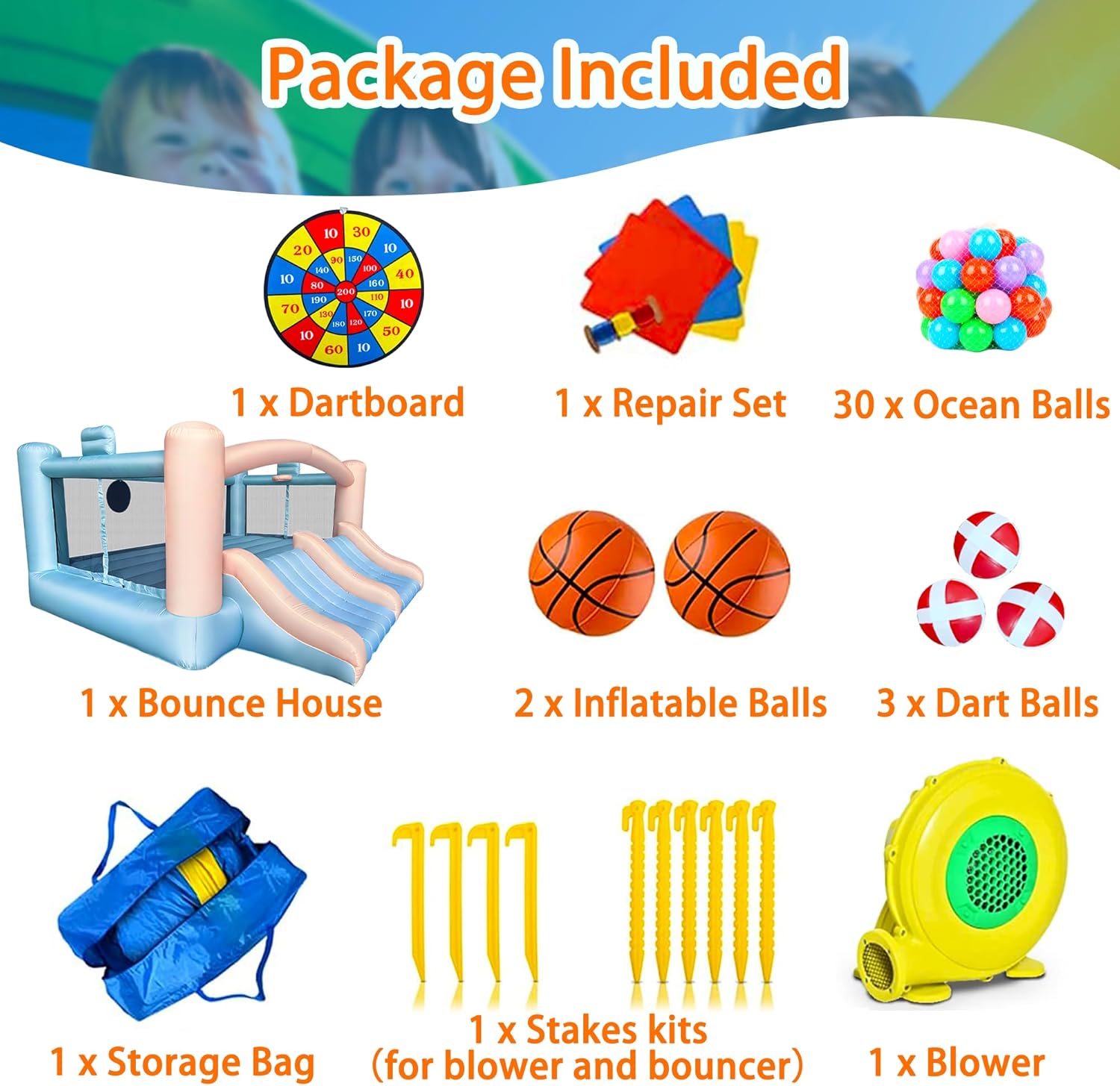 Large 8-in-1 Inflatable Bounce - đánh giá và giá Kids Outdoor Games For Party